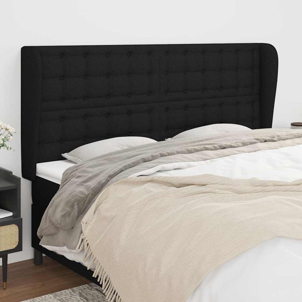 Vidaxl hoofdbord met randen 163x23x118 128 cm stof zwart
