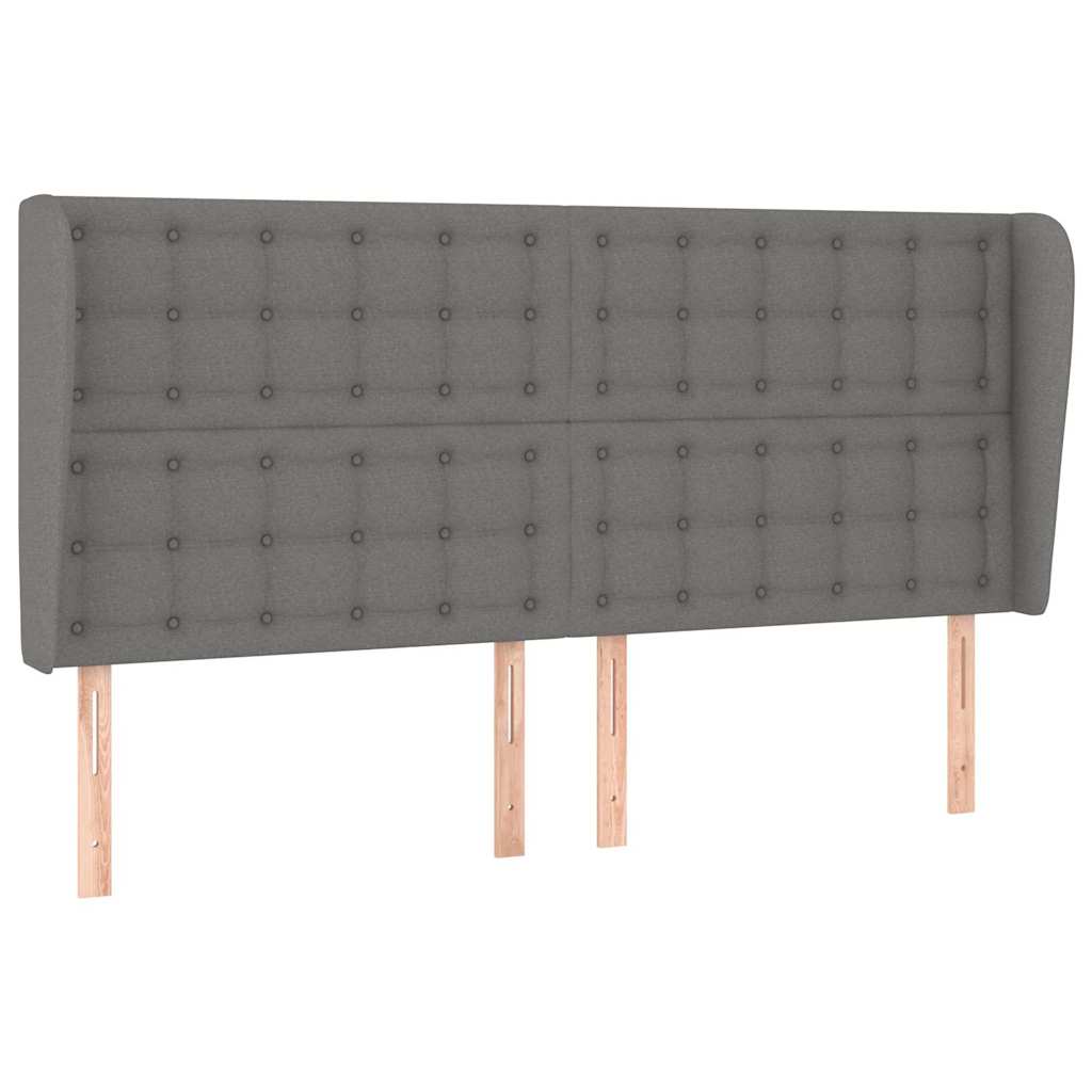 Vidaxl hoofdbord met randen 183x23x118 128 cm stof donkergrijs