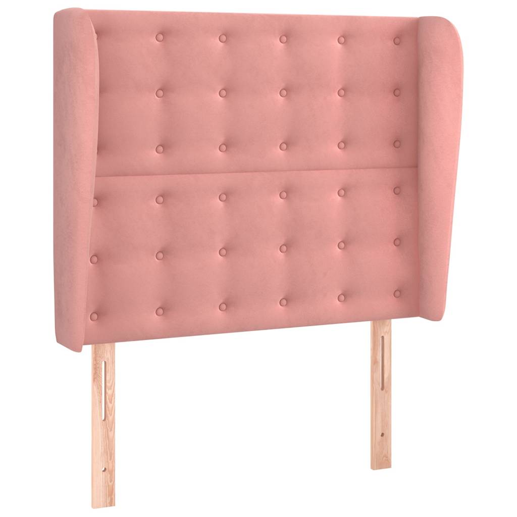 Vidaxl hoofdbord met randen 83x23x118 128 cm fluweel roze