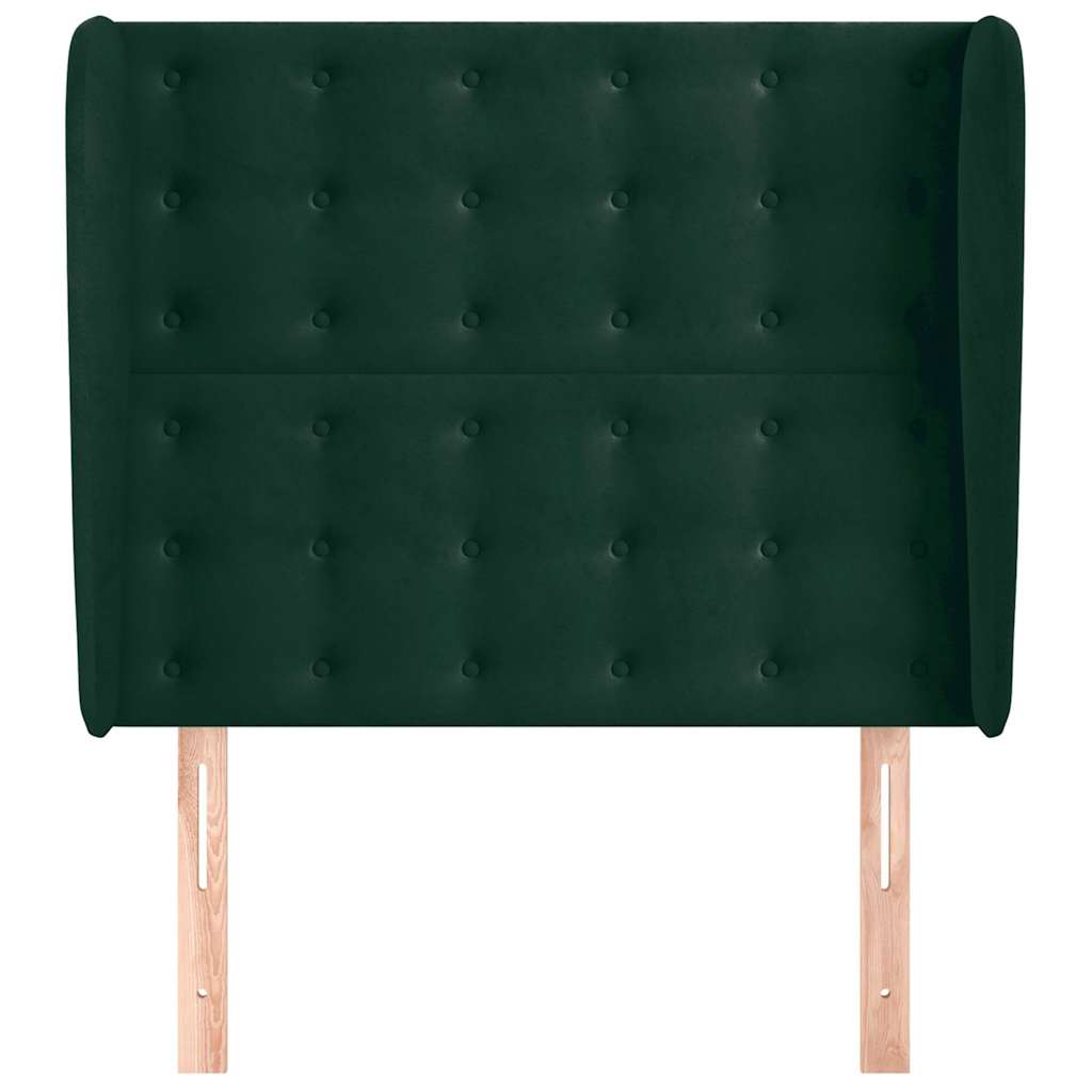 Vidaxl hoofdbord met randen 93x23x118 128 cm fluweel donkergroen
