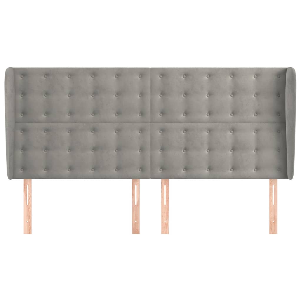Vidaxl hoofdbord met randen 203x23x118 128 cm fluweel lichtgrijs