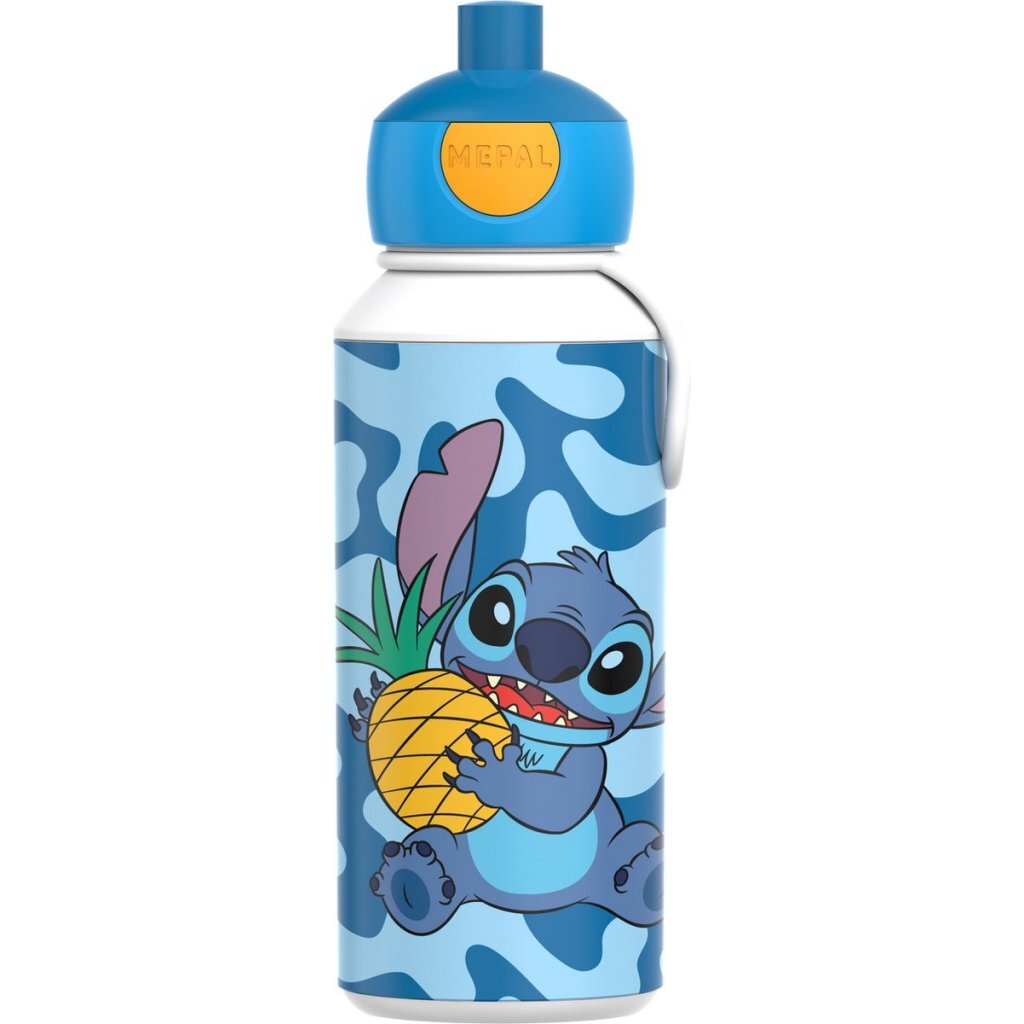 Mepal pop-up drinkfles campus - 400 ml - sluit goed af - drinkbeker voor kinderen - stitch