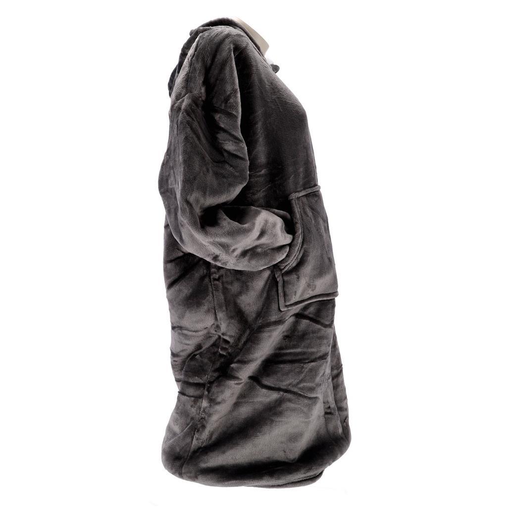 No brand hoodie plaid sherry 70x110 cm charcoal grey