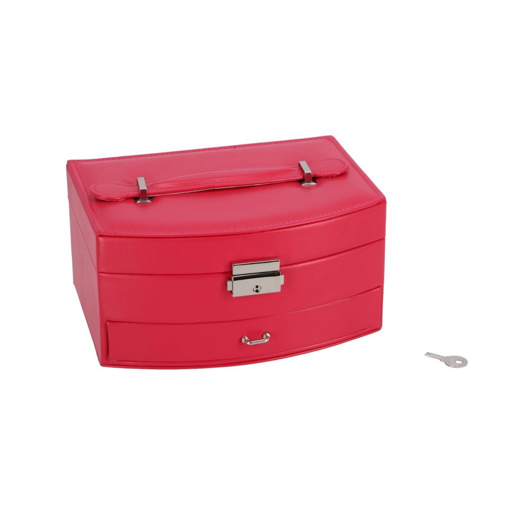 Ottosimon juwelenbox deluxe roze sieradendoosje met spiegel en lade.
