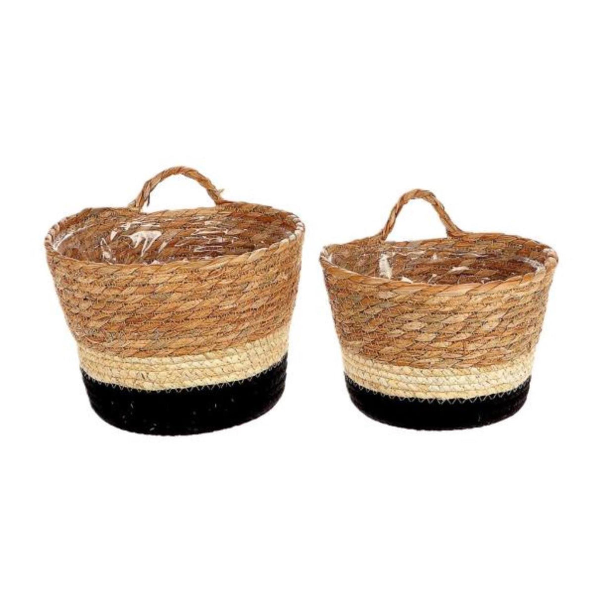 Hbx natural living plantenmand met hengsel makka set a 2