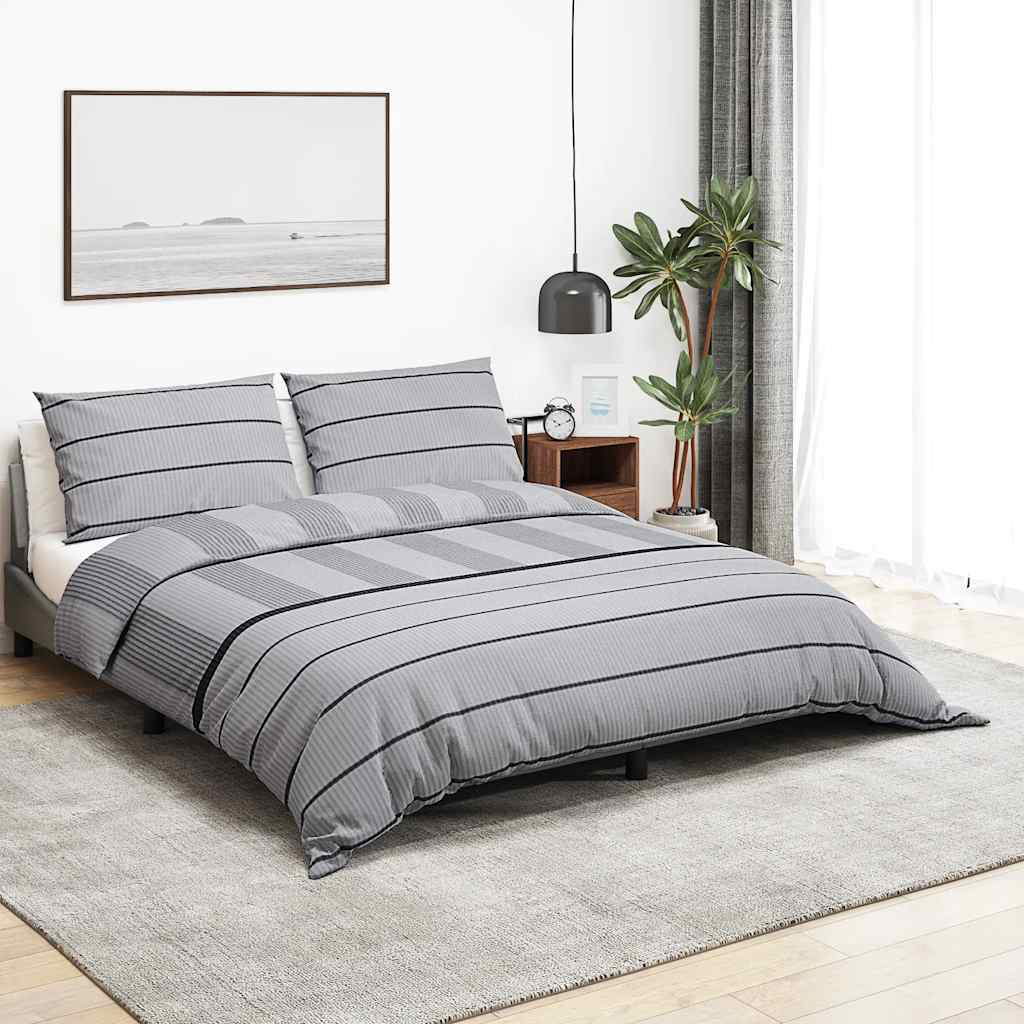 Vidaxl dekbedovertrekset 240x220 cm katoen grijs