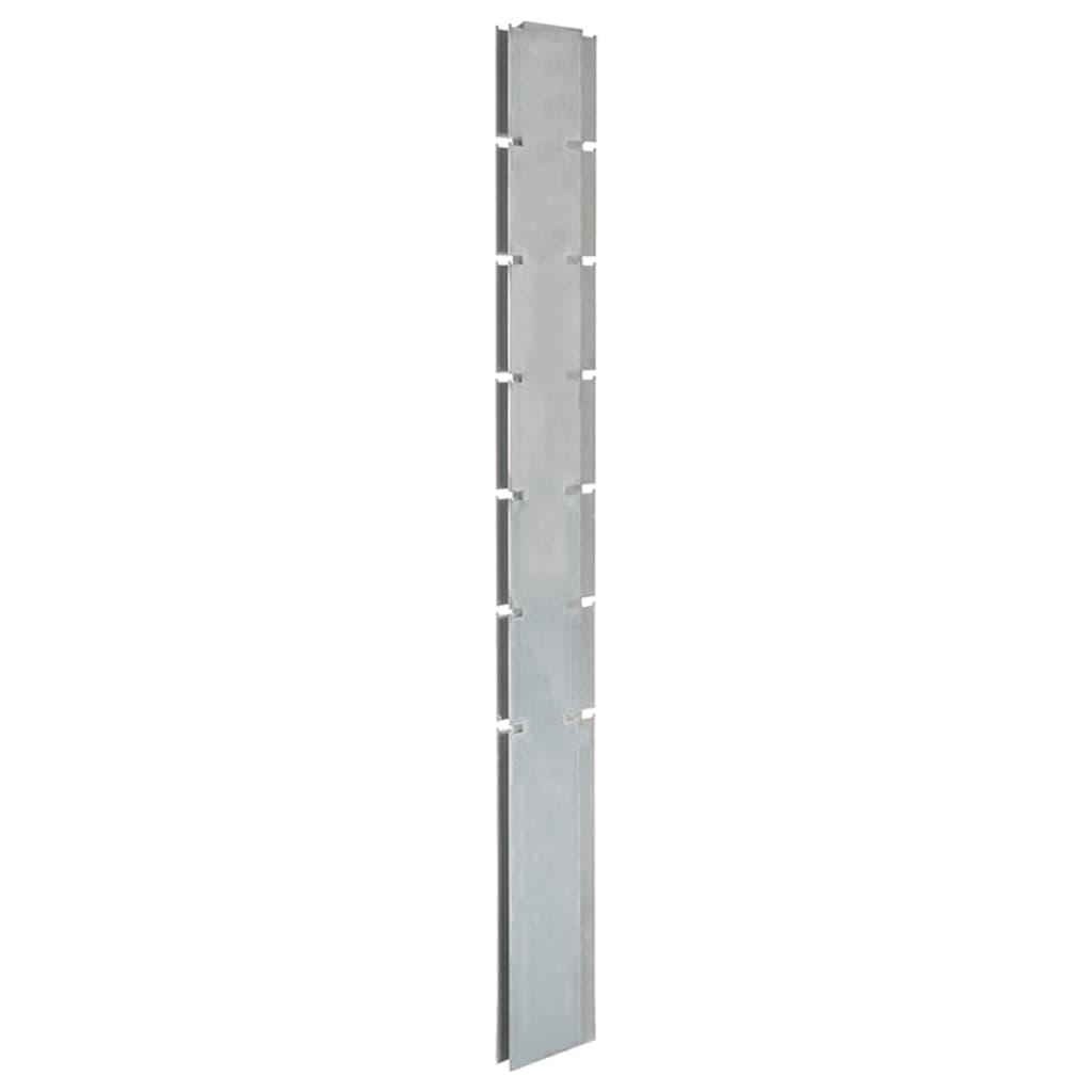 VidaXL Schuttingpalen 10 st 180 cm gegalvaniseerd staal zilverkleurig