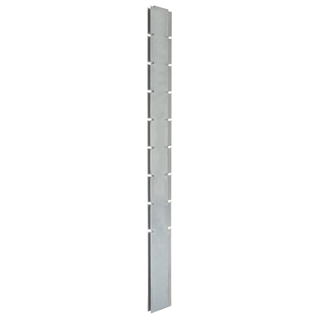 VidaXL Schuttingpalen 20 st 220 cm gegalvaniseerd staal zilverkleurig