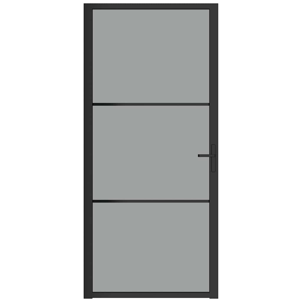 Vidaxl binnendeur 93x201,5 cm esg-glas en aluminium zwart