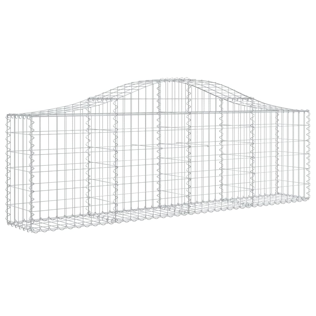 VidaXL Schanskorven 9 st gewelfd 200x30x60 80 cm gegalvaniseerd ijzer