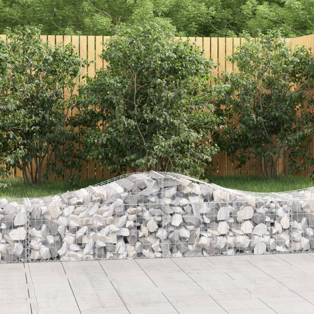 VidaXL Schanskorven 2 st gewelfd 200x50x40 60 cm gegalvaniseerd ijzer
