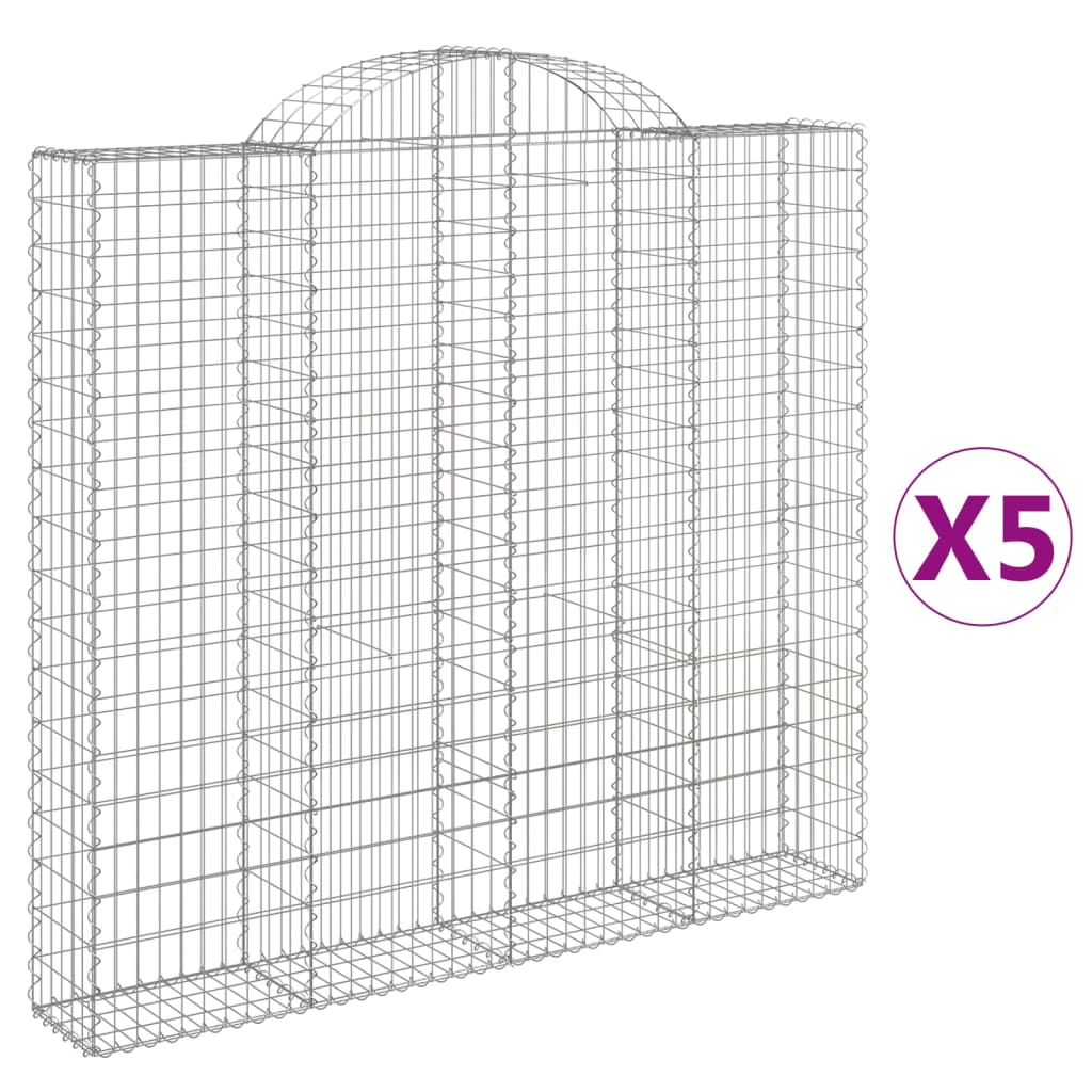 VidaXL Schanskorven 5 st gewelfd 200x30x180 200 cm ijzer