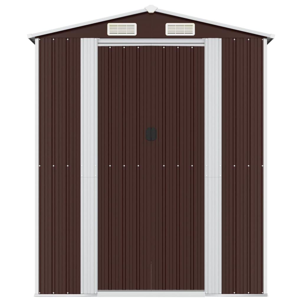 VidaXL Tuinschuur 192x772x223 cm gegalvaniseerd staal donkerbruin
