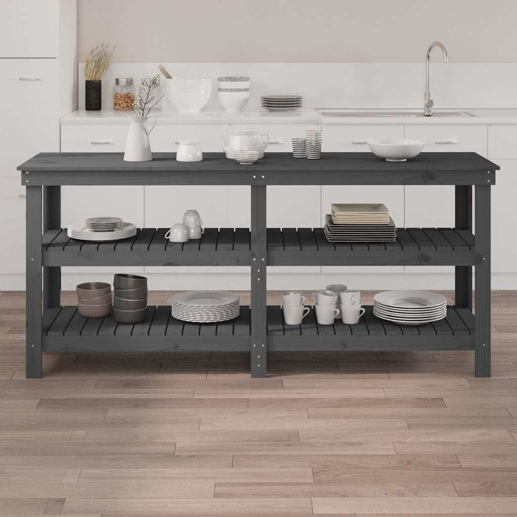 Vidaxl werkbank 181x50x80 cm massief grenenhout grijs