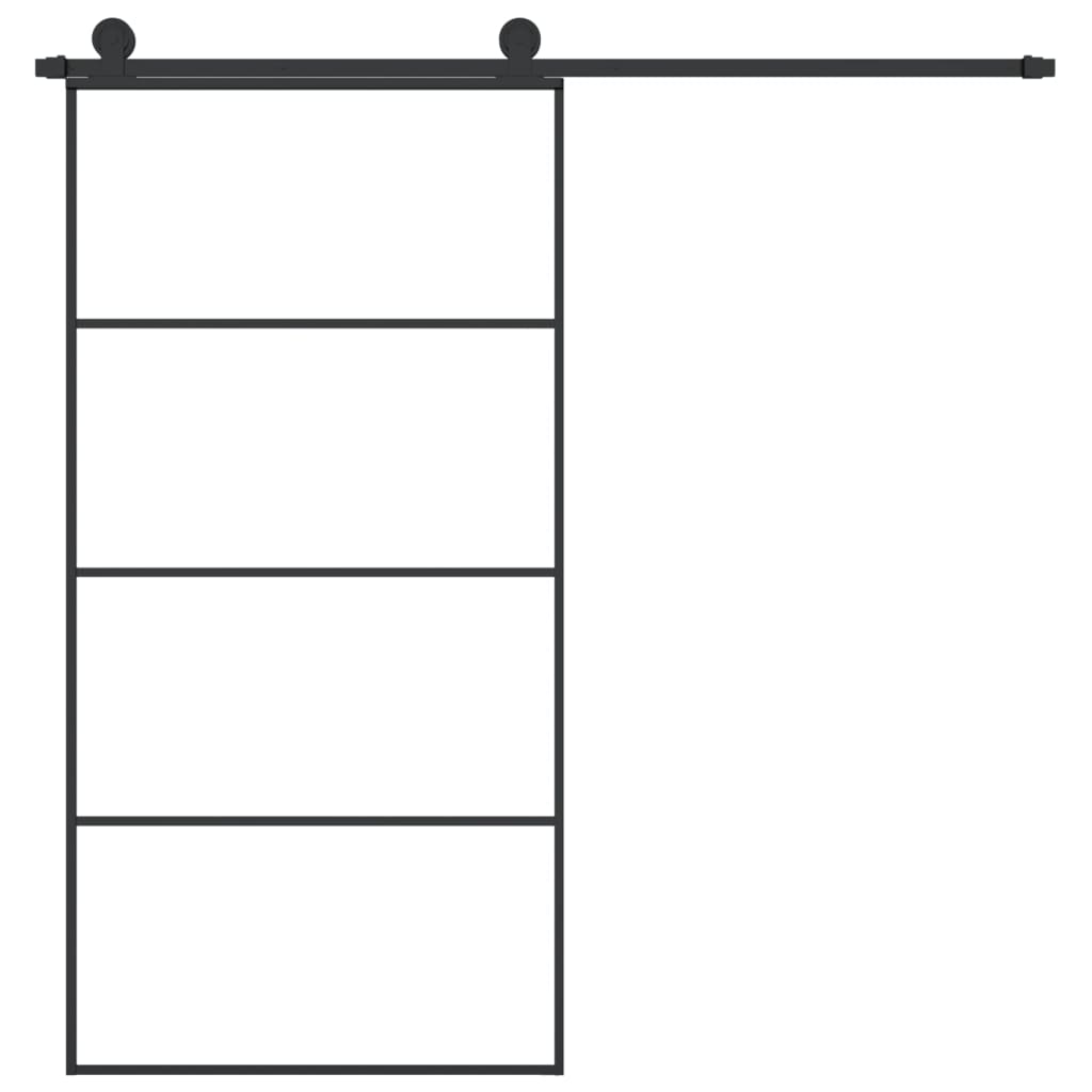 VidaXL Schuifdeur met beslag 102,5x205 cm ESG-glas en aluminium