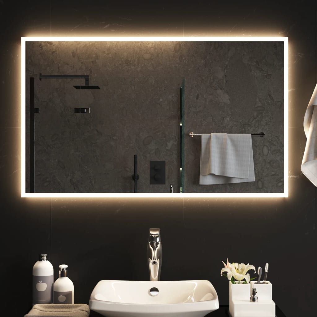 Vidaxl badkamerspiegel led 60x100 cm