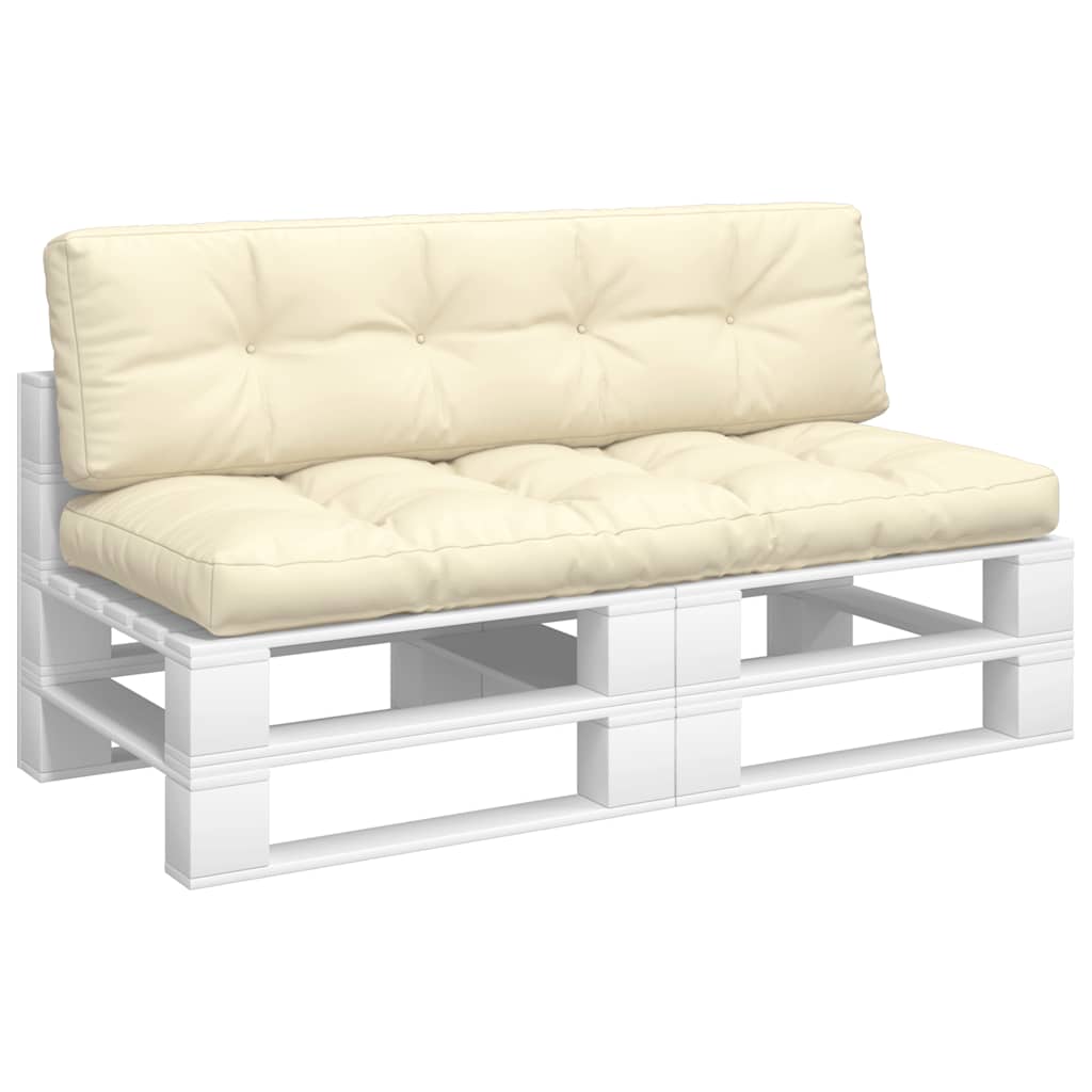 Vidaxl palletkussens 2 st stof crèmekleurig