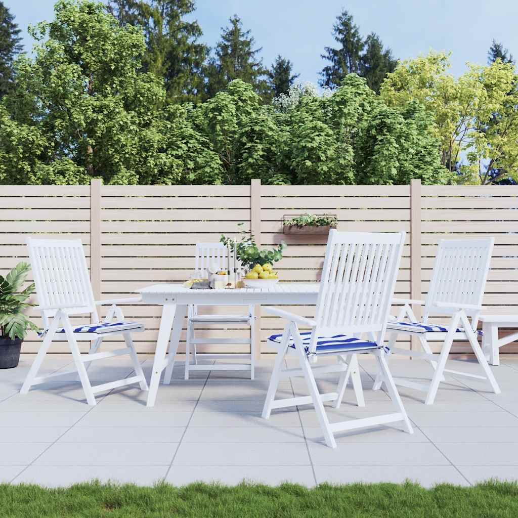 Vidaxl tuinstoelkussens 4 st gestreept 40x40x4 cm stof wit en blauw