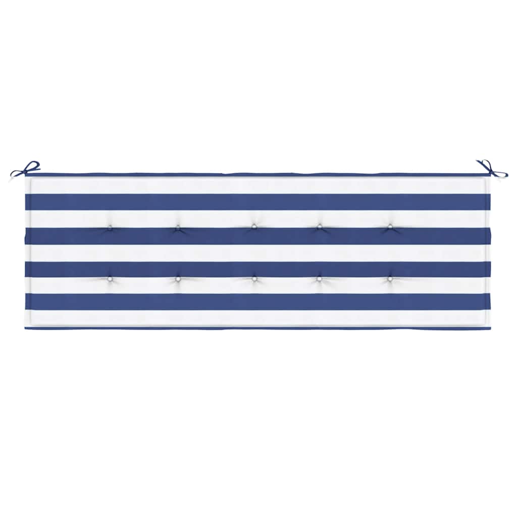 Vidaxl tuinbankkussen gestreept 150x50x4 cm oxford stof wit en blauw