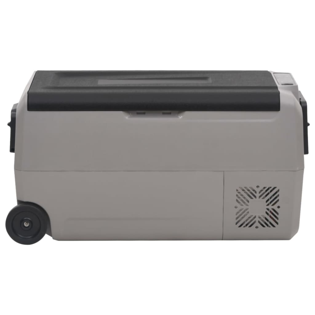 Vidaxl koelbox met wielen en handvat 50 l polypropeen zwart en grijs