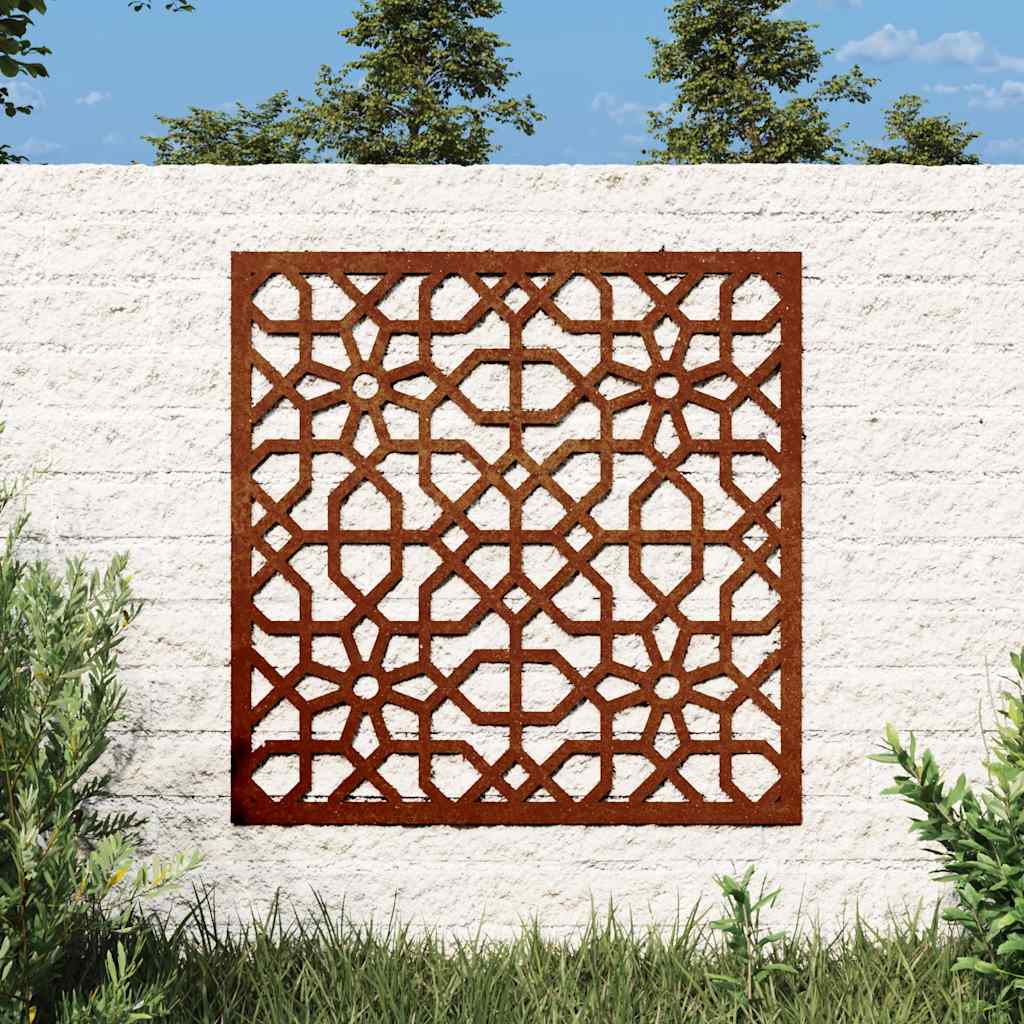 Vidaxl wanddecoratie tuin moors ontwerp 55x55 cm cortenstaal