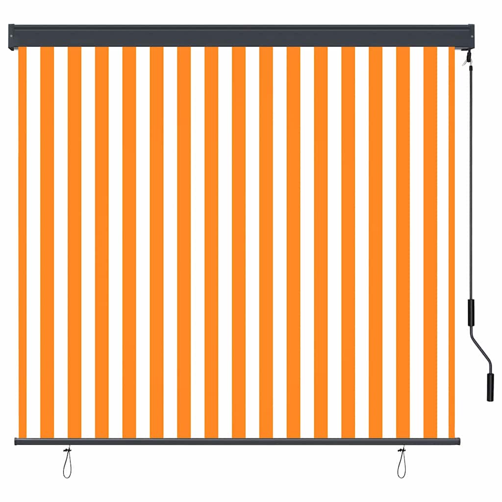 Vidaxl rolgordijn wit en oranje 180 x 250 cm stof en aluminium