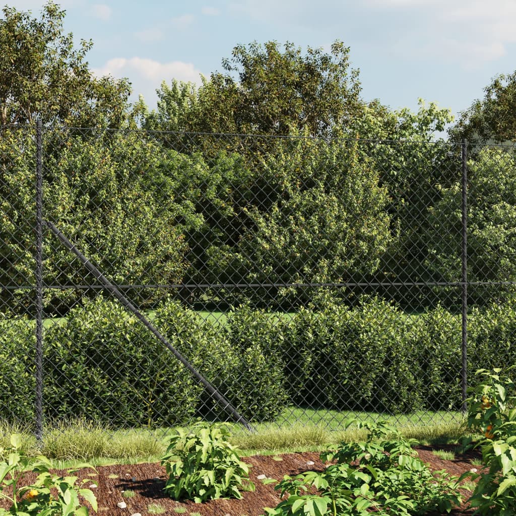 Vidaxl gaashek met grondankers 1,8x10 m antracietkleurig