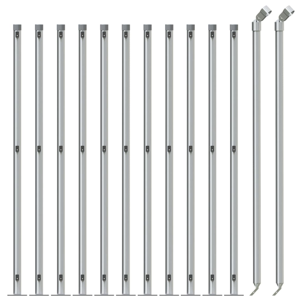 Vidaxl gaashek met flens 0,8x25 m zilverkleurig