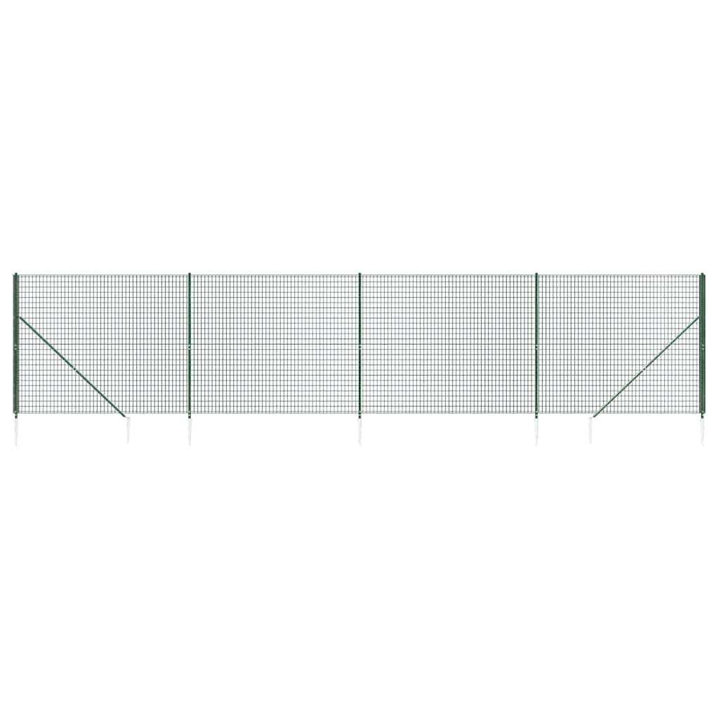 Vidaxl draadgaashek met grondankers 1,6x10 m groen