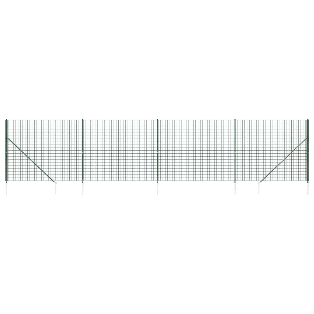Vidaxl draadgaashek met grondankers 1,6x10 m groen