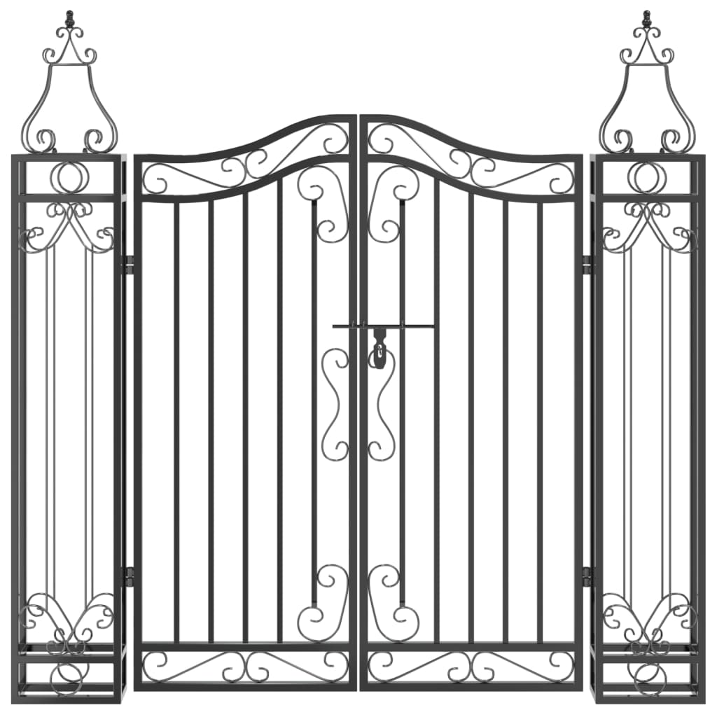 Vidaxl poort 121x8x120 cm smeedijzer zwart