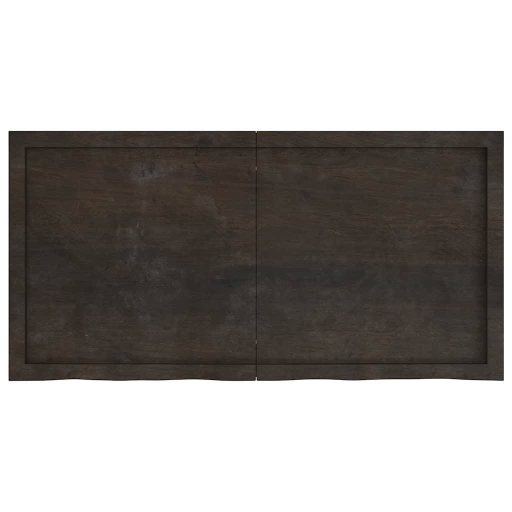 Vidaxl wastafelblad 120x60x(2-4) cm behandeld massief hout donkerbruin