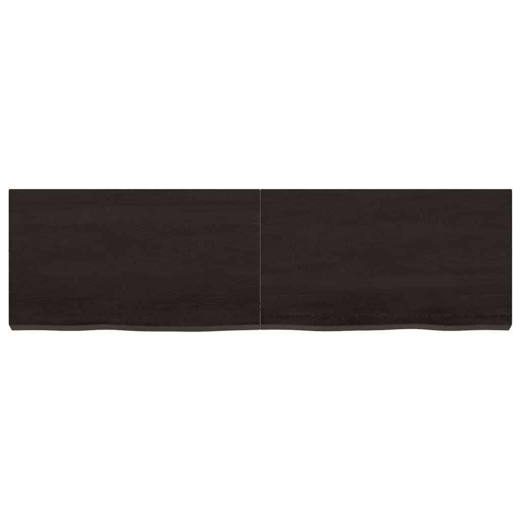 Vidaxl wastafelblad 140x40x(2-6) cm behandeld massief hout donkerbruin