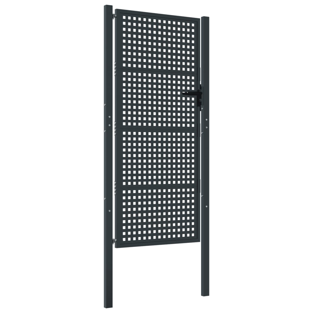 VidaXL Poort 105x225 cm staal antracietkleurig