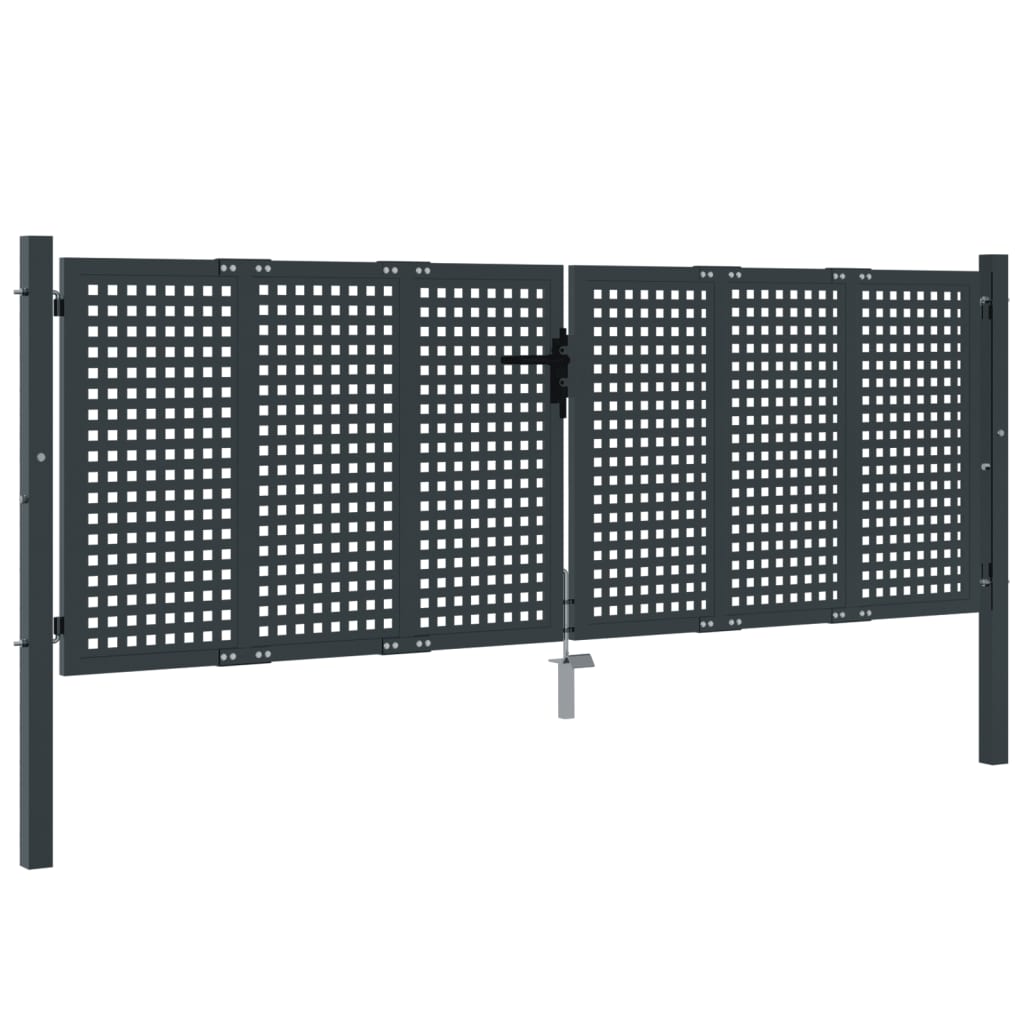 VidaXL Poort 300x150 cm staal antracietkleurig