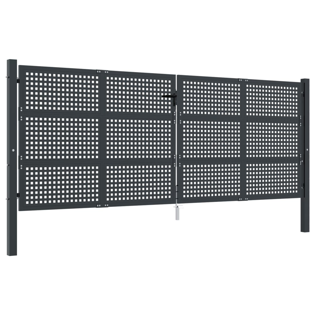 VidaXL Poort 400x200 cm staal antracietkleurig