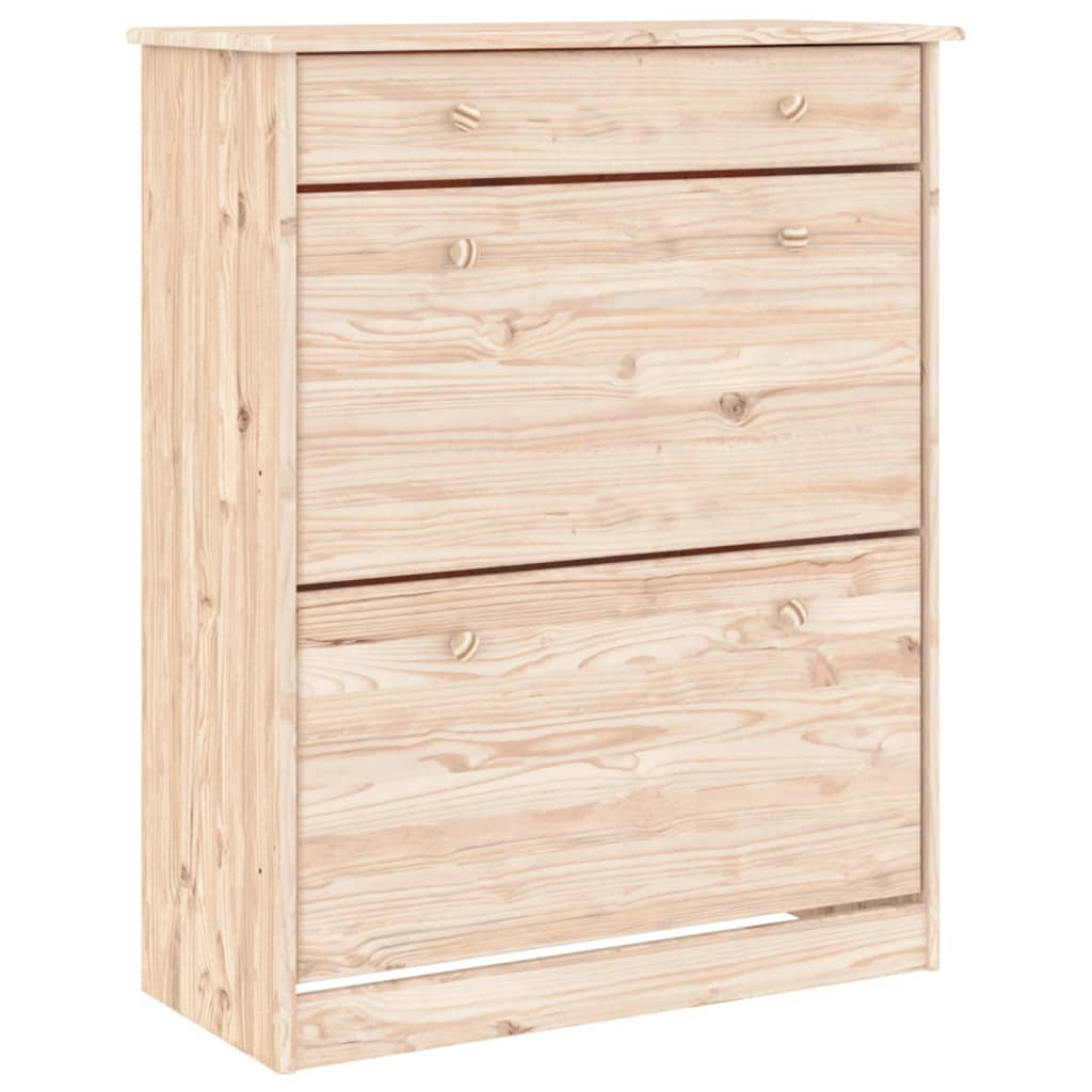 Vidaxl schoenenkast alta 77x35x96 cm massief grenenhout