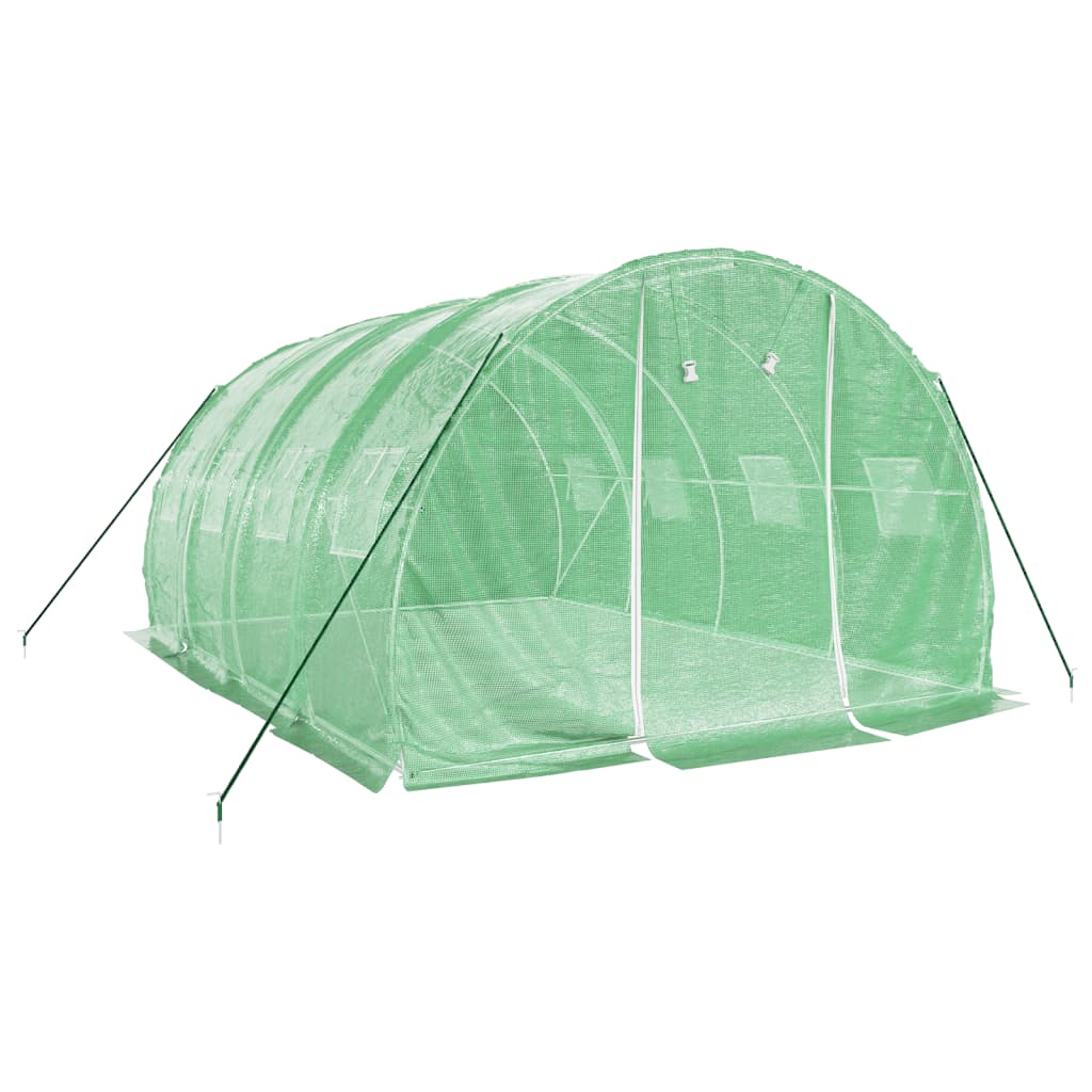 Vidaxl tuinkas met stalen frame 12 m² 4x3x2 m groen