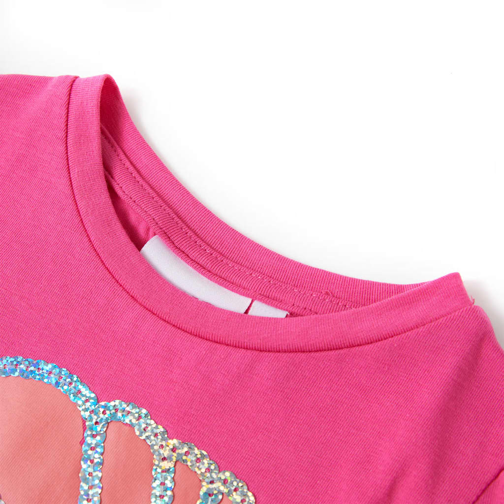 VidaXL Kindershirt 92 donkerroze