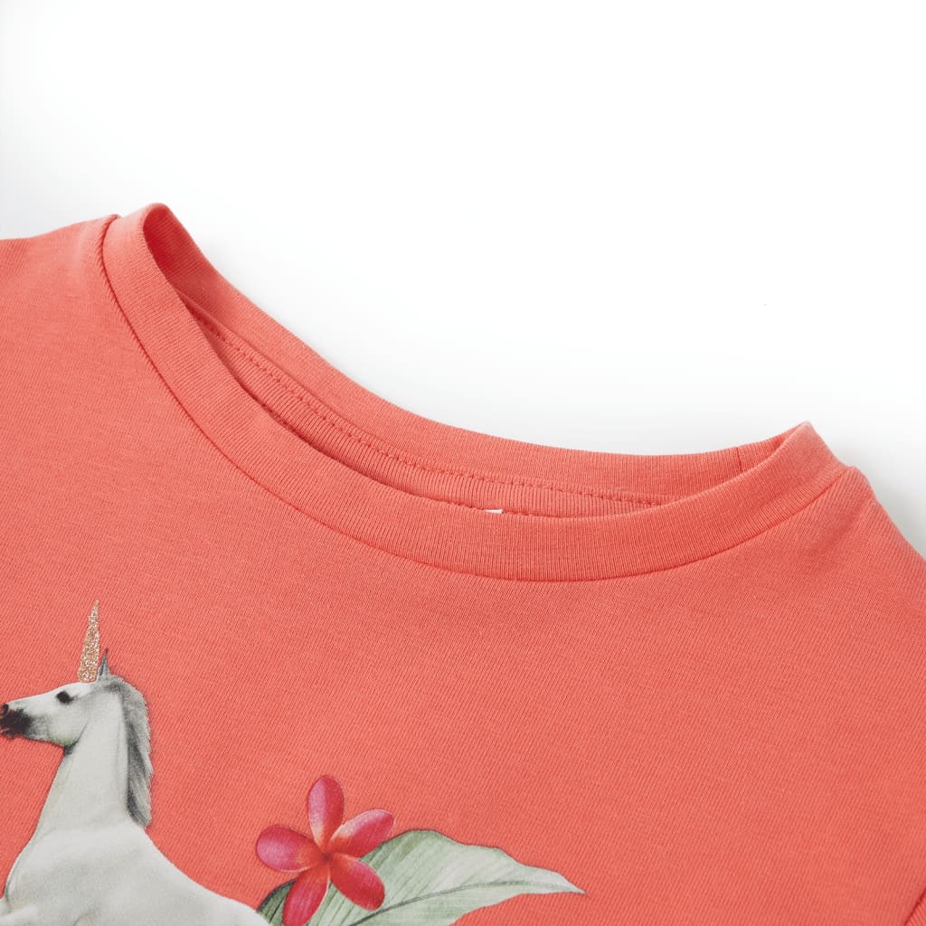 Vidaxl kindershirt met korte mouwen 140 koraalkleurig