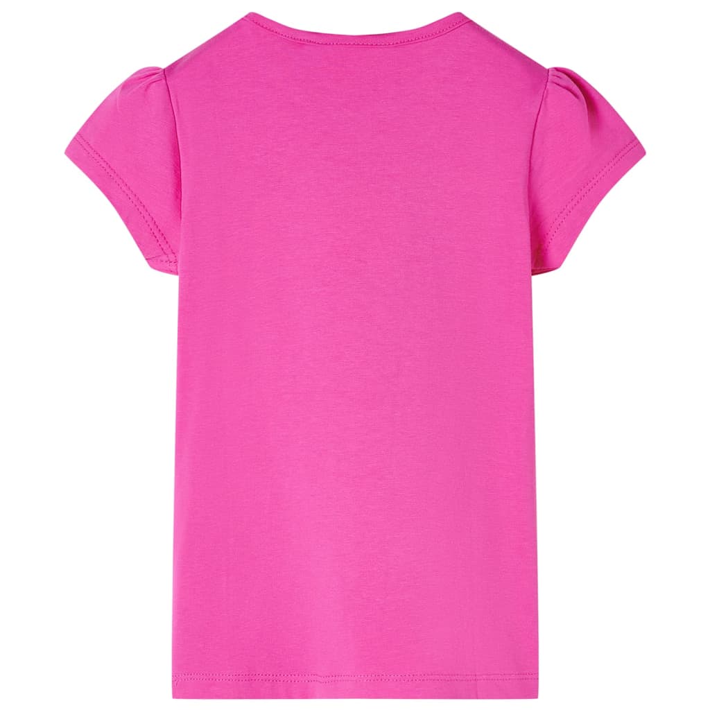 VidaXL Kindershirt met kapmouwen 128 donkerroze