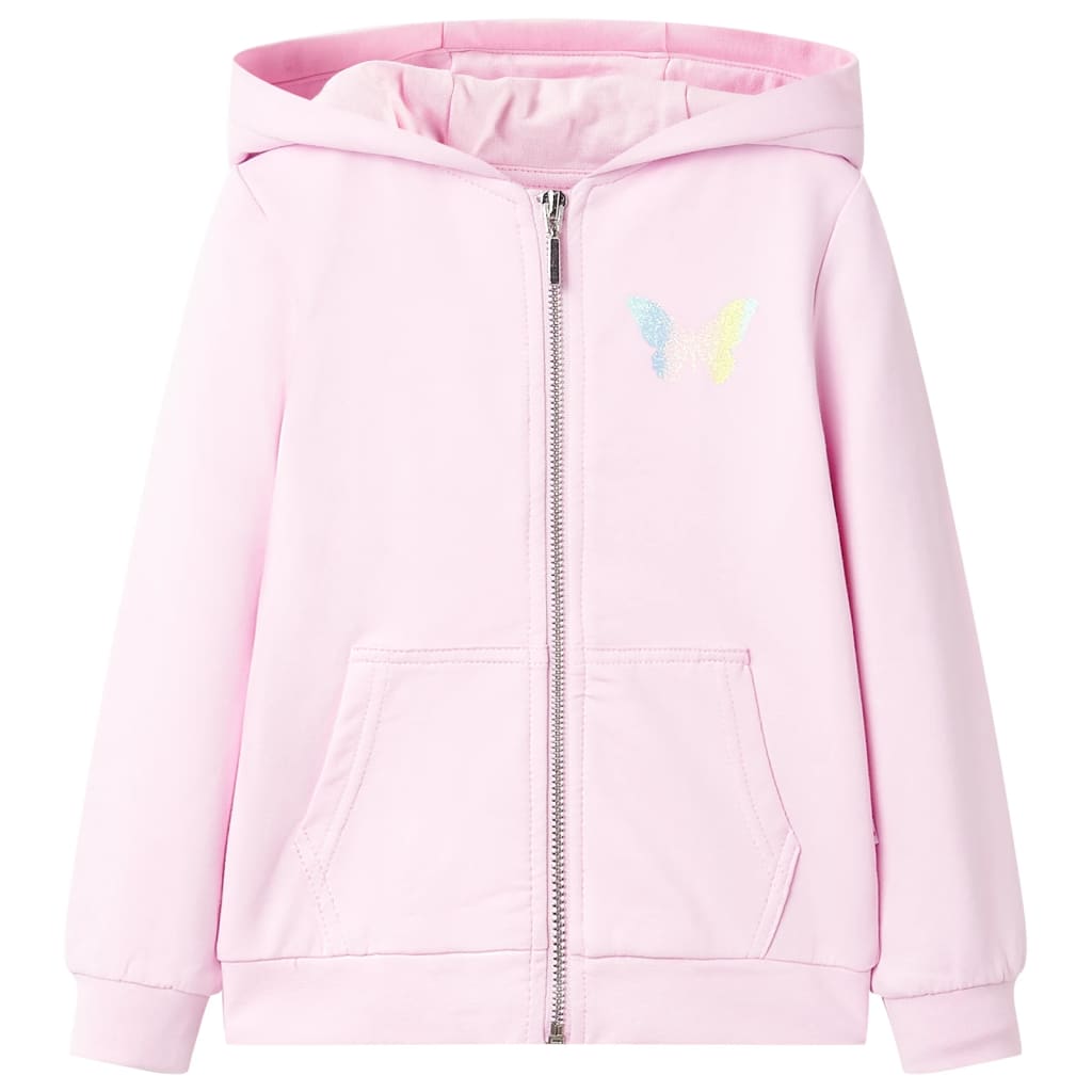 Vidaxl kindervest met capuchon 104 lichtroze