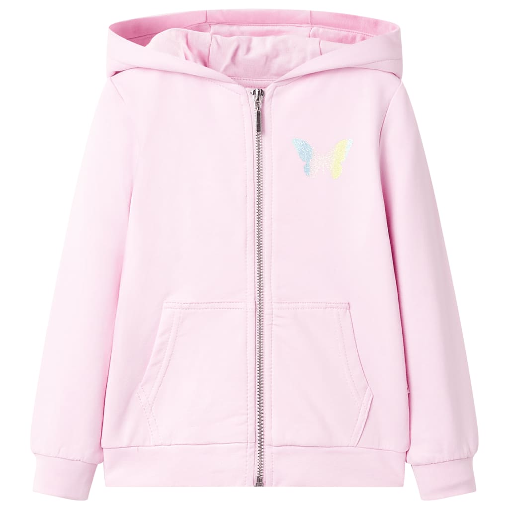 Vidaxl kindervest met capuchon 128 lichtroze