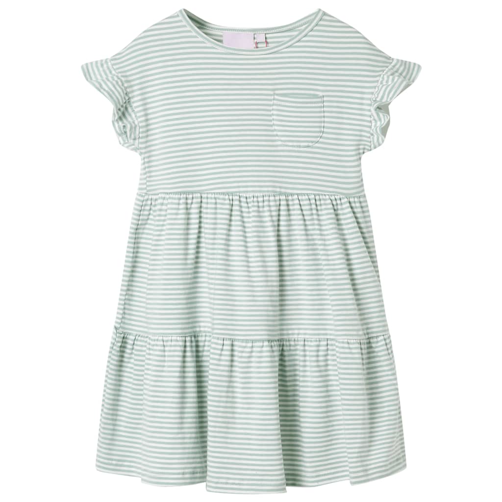 Vidaxl kinderjurk met ruches aan de mouwen 104 mintkleurig