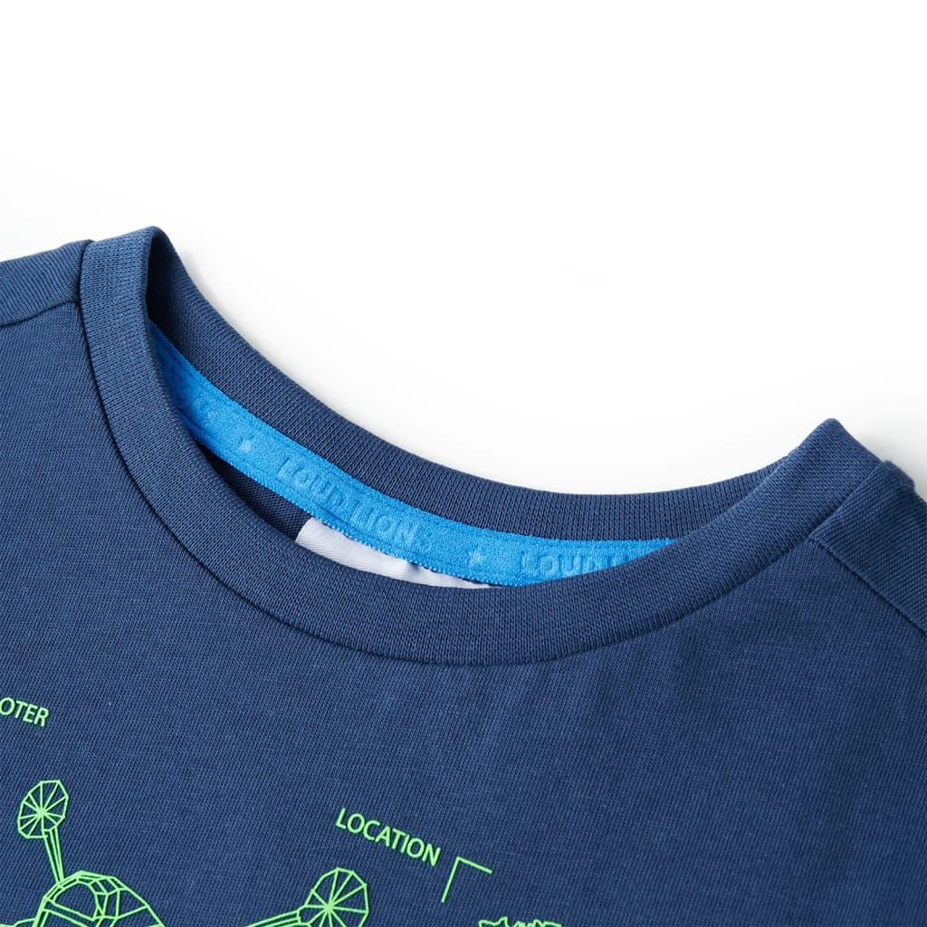 Vidaxl kindershirt 140 donkerblauw