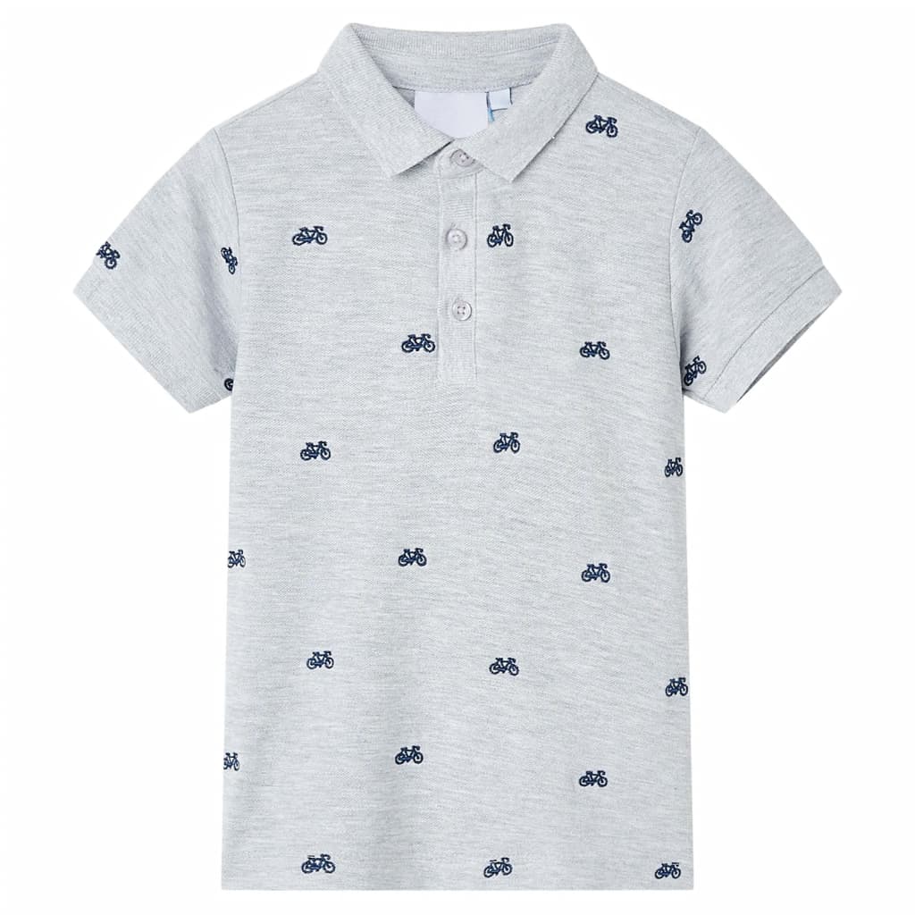 Vidaxl kinderpoloshirt 104 gemêleerd grijs