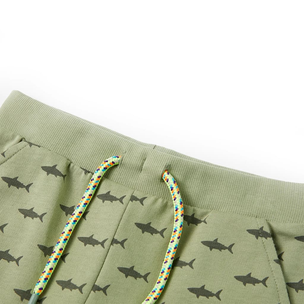 Vidaxl kindershorts met trekkoord 116 lichtkaki