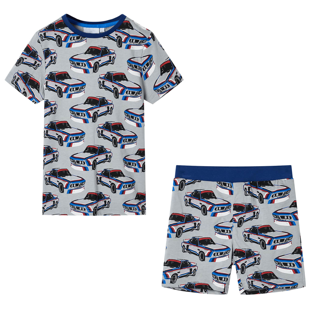 Vidaxl kinderpyjama met korte mouwen 128 grijs