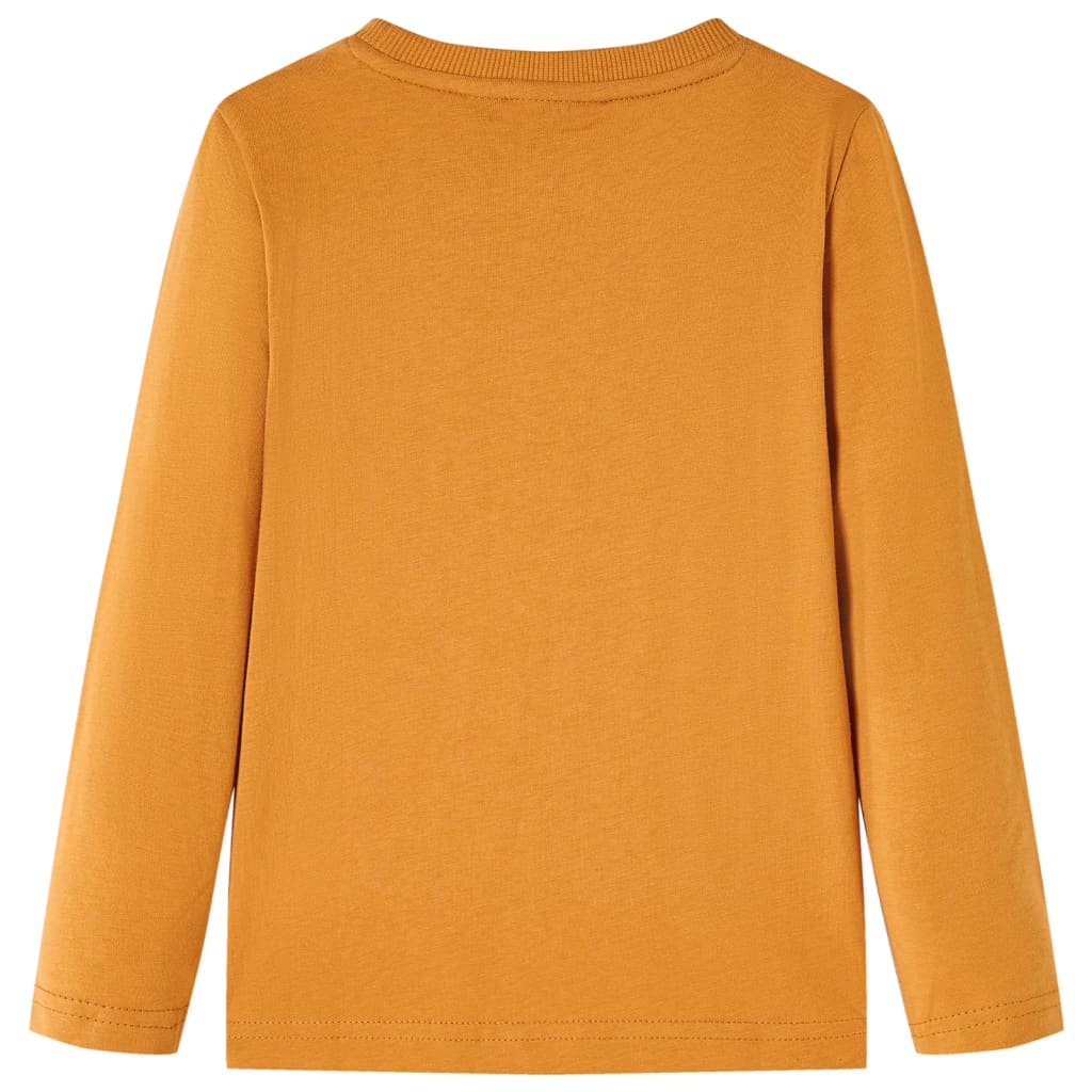 Vidaxl kindershirt met lange mouwen 128 donkerokerkleurig