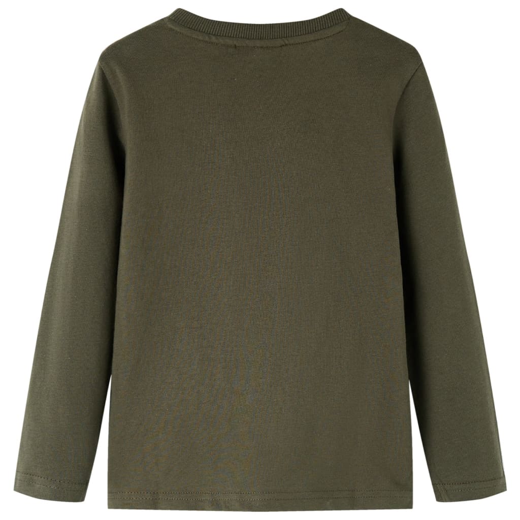 VidaXL Kindershirt met lange mouwen 92 kakikleurig